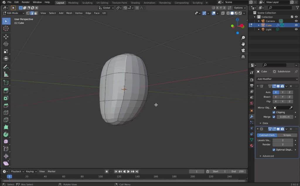 Resultado del Subdivision Surface